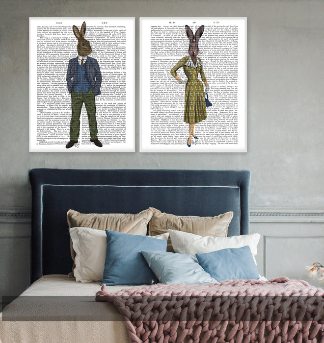 Rabbit in Blue Waistcoat, Book Print, Art Print, Wall Art