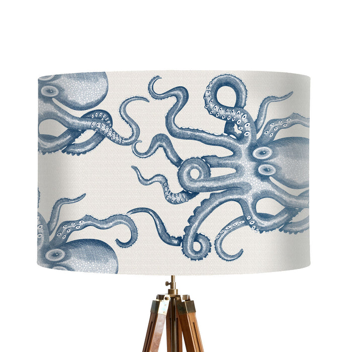 Octopus sideways, Blue on white,Nautical, Wholesale Lampshade