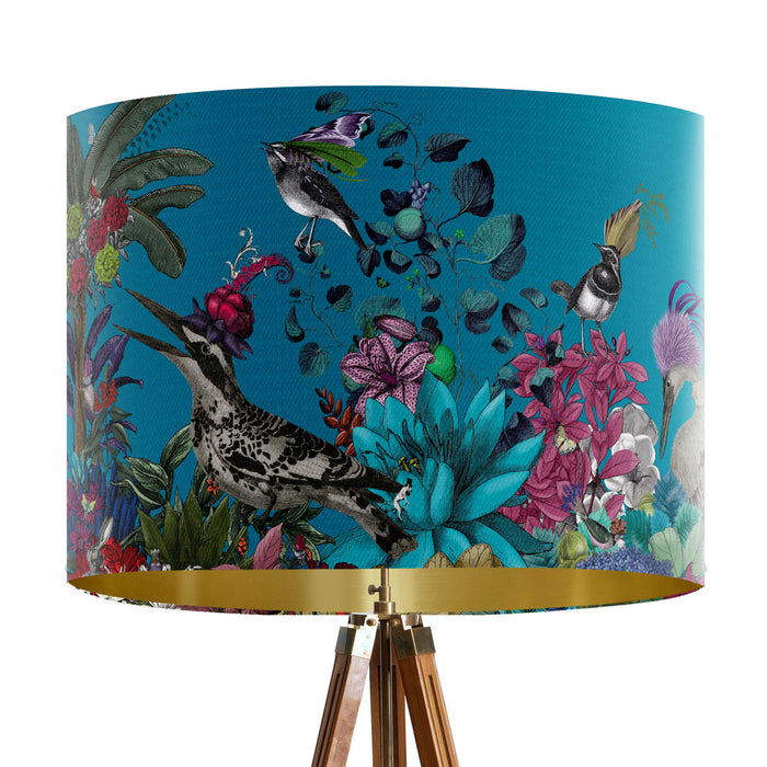 Glorious Plumes, Blue Turquoise, Gold Lined Wholesale Lampshade