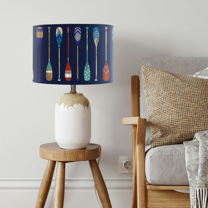 Vintage Style Oars, Bright on Blue, Wholesale Lampshade