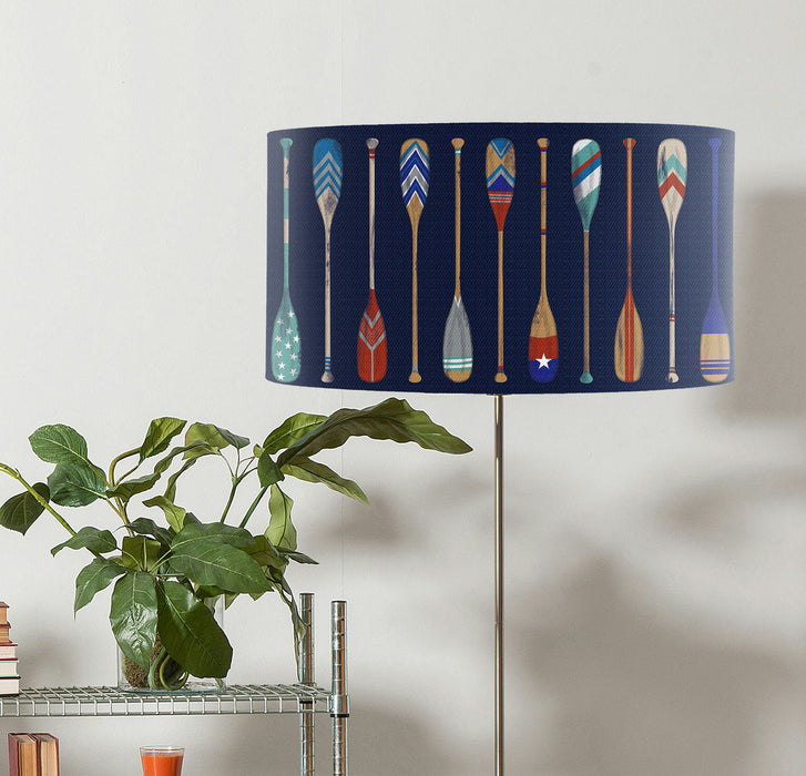 Vintage Style Oars, Bright on Blue, Wholesale Lampshade