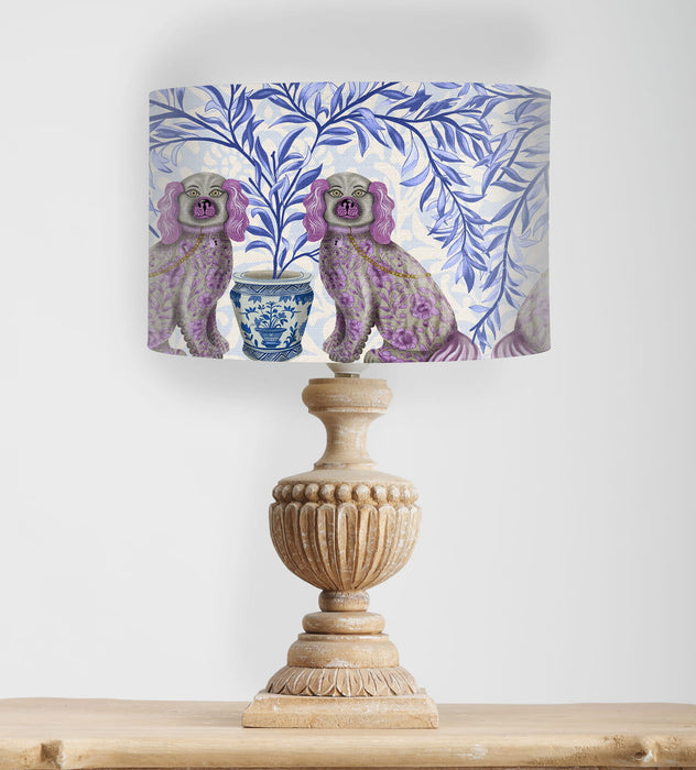 Staffordshire Dog Twins on Cream, Chinoiserie Wholesale Lampshade