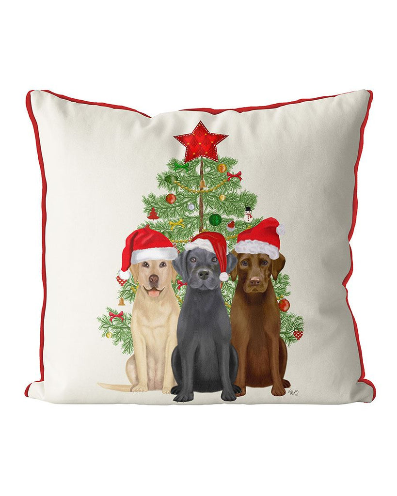 Black labrador shop christmas pillow