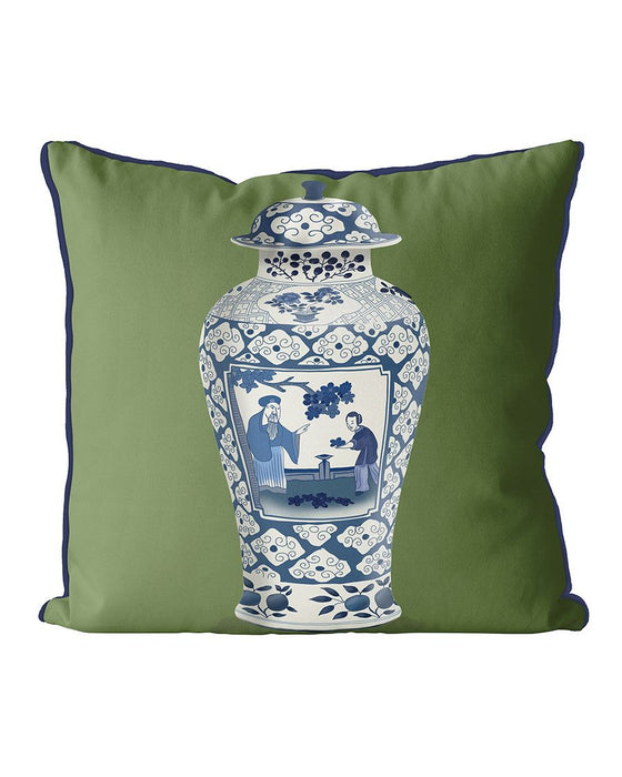 Chinoiserie Cherry Blossom Picker, Cushion / Throw Pillow