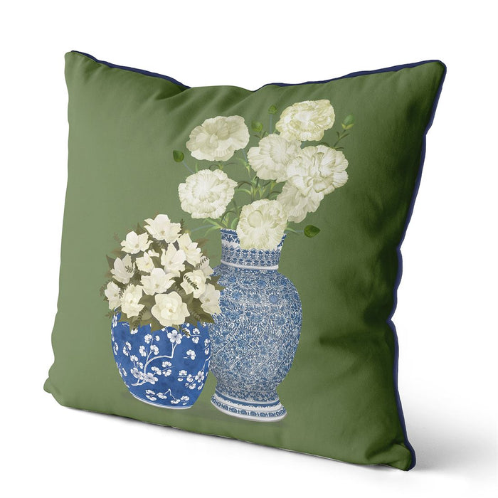 Chinoiserie Flower Duo 1, Cushion / Throw Pillow