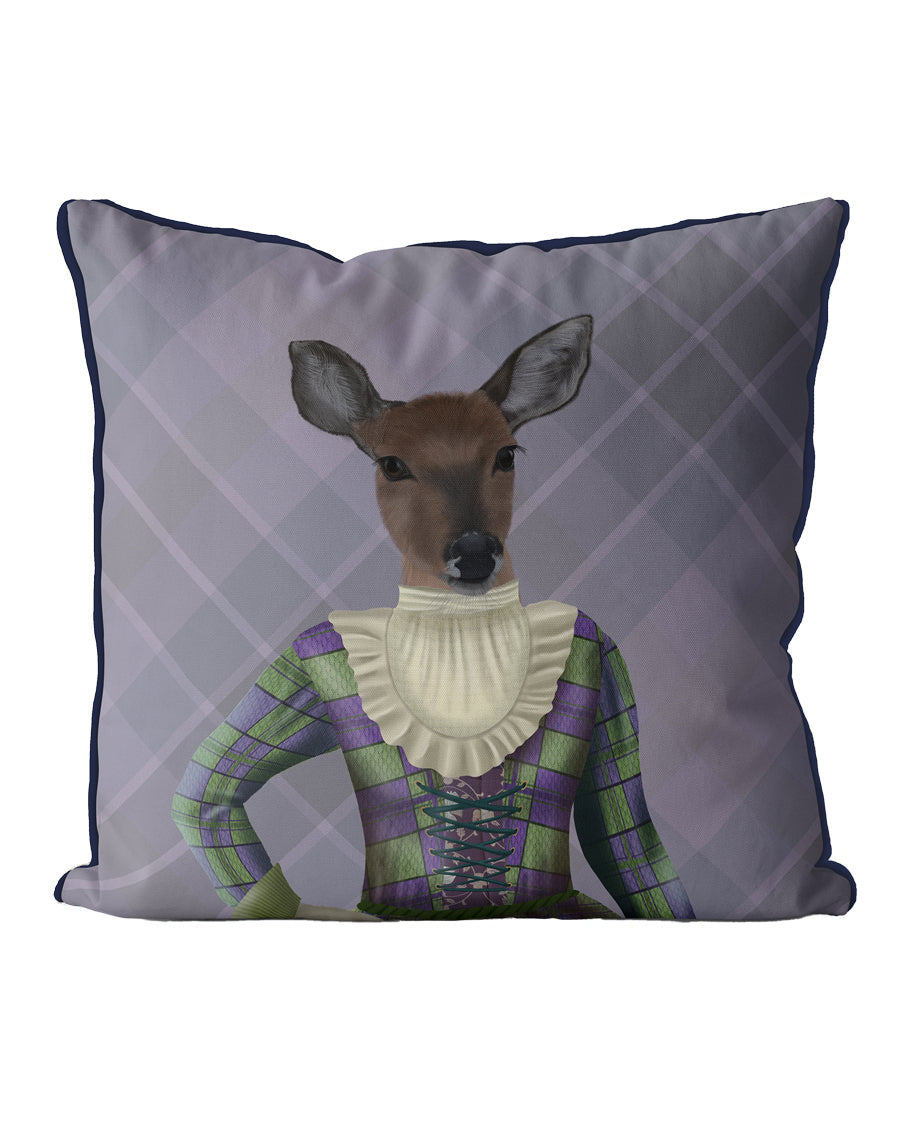 Plaid deer outlet pillow