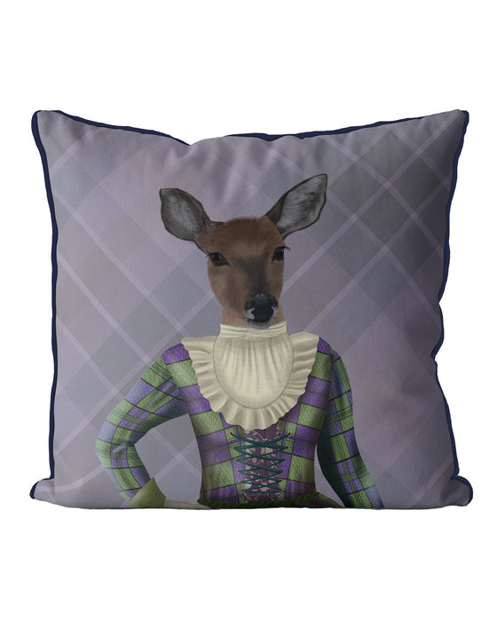 Lady Elspeth Scottish Deer Tartan, Cushion / Throw Pillow