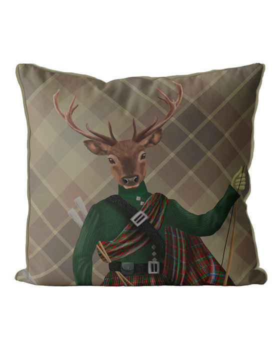 Major Malcolm Scottish Stag Deer Tartan, Cushion / Throw Pillow