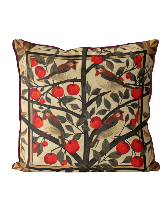 Cherry Rumba Bird Cushion / Throw Pillow