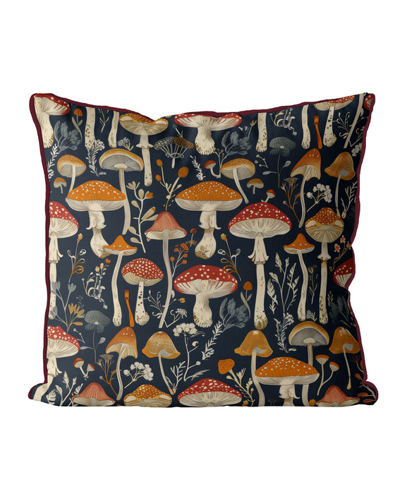 Spore Symphony Woodland Mushroom Cushion / Throw Pillow