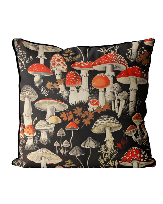 Scarlet Hat Woodland Mushroom Cushion / Throw Pillow