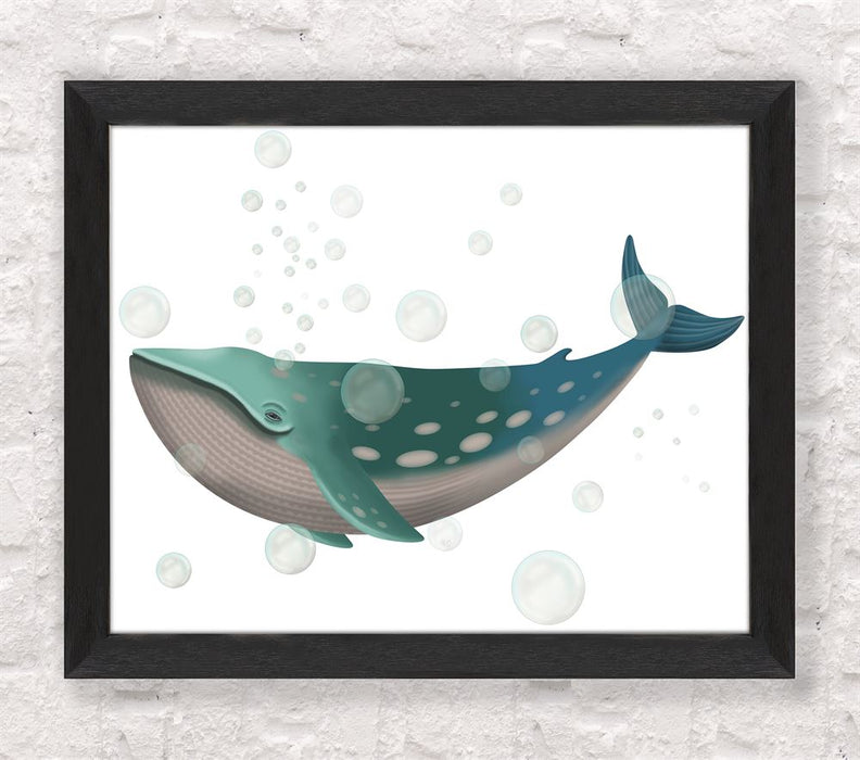 Whale Bubbles 2, Nautical print, Coastal art