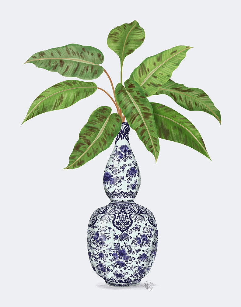 Chinoiserie Vase 1, With Plant, Art Print — FabFunky