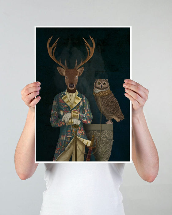 Archie Buckingham Deer Portrait Limited Edition, Fine Art Print | Ltd Ed Canvas 18x24inch