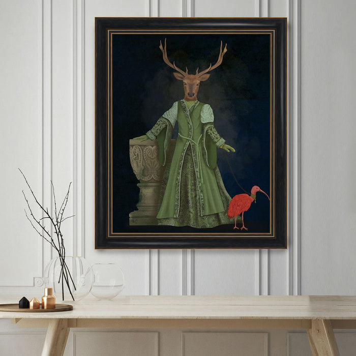 Lady Becket Deer and Ibis Limited Edition, Fine Art Print | Ltd Ed Print 18x24inch