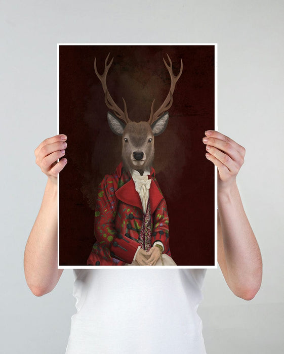 Lord Becket Deer Portrait Limited Edition, Fine Art Print | Ltd Ed Canvas 18x24inch