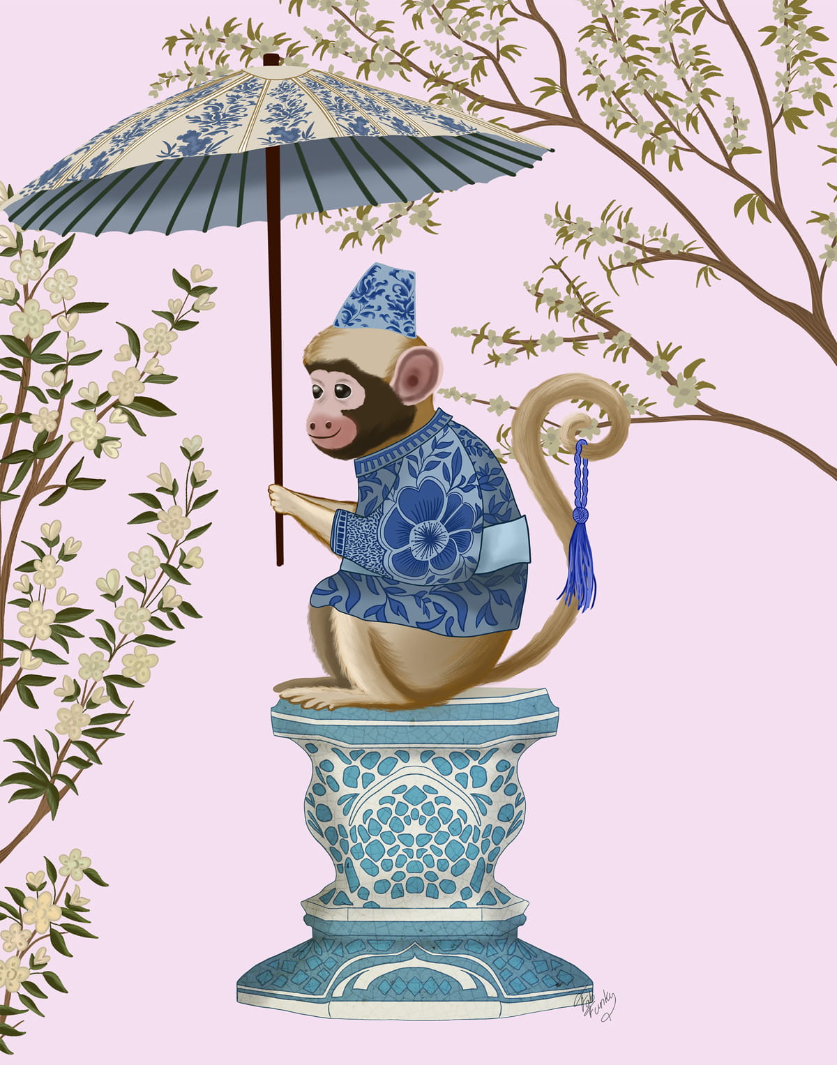 Newest Chinoiserie Monkey Vintage