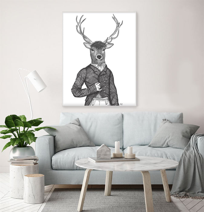 Portrait of Deer Top Hat and Tails, Limited Edition Print of drawing —  FabFunky